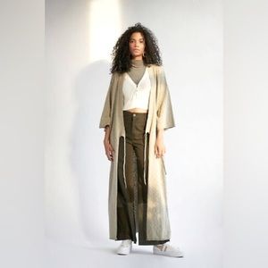 Free People FP Beach Florence Wrap Dress Maxi Duster Knit Kimono Robe size M